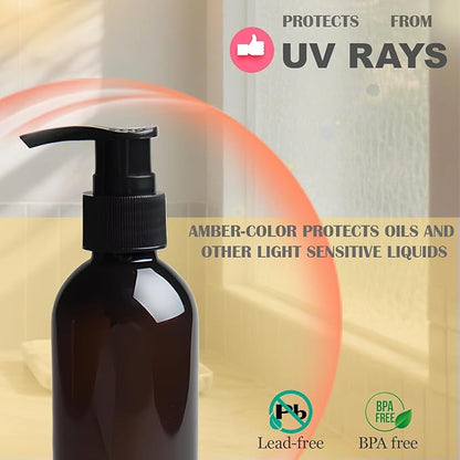 Body Oil Container,Body Oil Dispenser with Lotion Pump,Leak-Proof and BPA-Free Plastic,2PCS