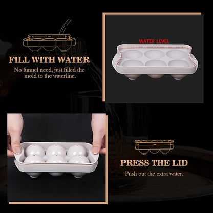Whiskey Ice Cubes Mold 2 Pack - Round Ice Cube Mold & Ice Ball Maker Set with Storage Bin, Ice Cube Trays with Lid, Tongs for Bourbon & Cocktails, Gifts for Whiskey Lover - Image 7