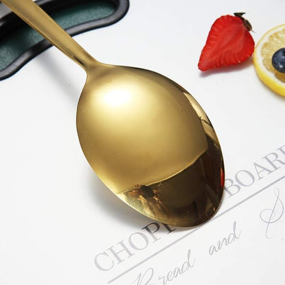 Berglander Gold Cooking Spoon, Stainless Steel Solid Serving Spoon Titanium Gold Plating, Basting Kitchen Spoon For Cooking, Dishwasher Safe, Easy to Clean - Image 6