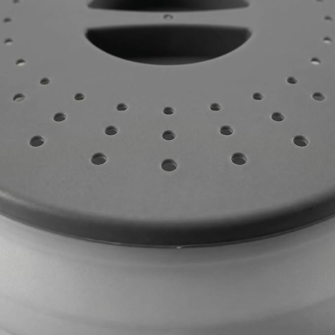 Collapsible Microwave Splatter Cover for Food, Vented Microwave Plate Cover Lid 10.5 inch, BPA-Free Silicone & Plastic, Dishwasher Safe, Multipurpose Colander for Fruit Vegetable, Black - Image 8