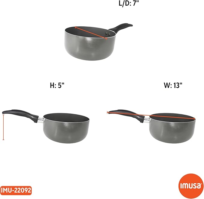 IMUSA 2.0 Qt PFAS Free Ceramic Nonstick Saucepan, Small Pot for Sauces, Gravies, Soups, Stews, Boiling & Heating, Aluminum Cookware with Cool-Touch Handle - Image 8