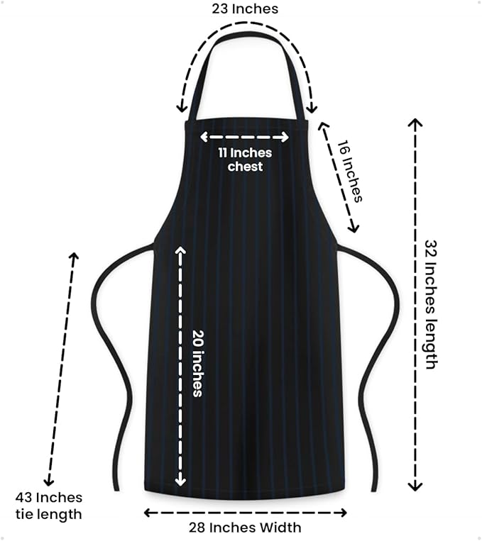 Avalon Kitchen Aprons for Men - 100% Polyester Chef Apron Women with Extra Long Ties - Cooking Aprons for Women & Mens Apron - Image 6