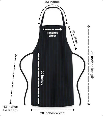 Avalon Kitchen Aprons for Men - 100% Polyester Chef Apron Women with Extra Long Ties - Cooking Aprons for Women & Mens Apron - Image 6