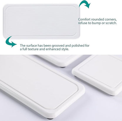 NiuYichee 2 Pcs Water Absorbing Stone Trays, Kitchen/Bathroom Sink Soap Dish, Diatomite Tray Used for Hand Soap & Cosmetic Bottles in The Modern Home, 4" W x 8.3" L, White