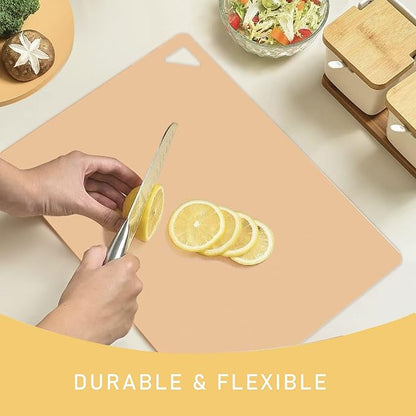 7 Pieces Plastic Flexible Cutting Boards for Kitchen, Non Slip Cutting Mats with Food Icons, Easy-Grip Handles, BPA- Free, 15"x12" - Image 5