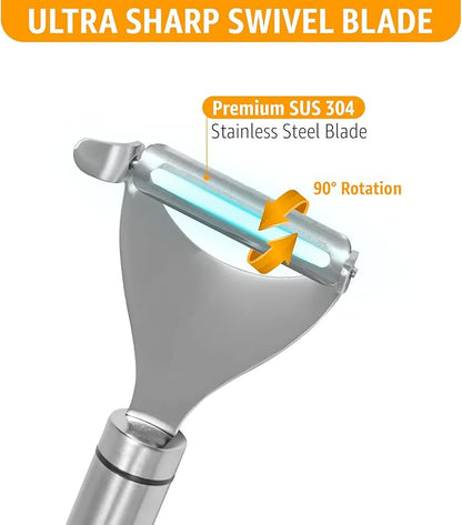 Potato Peeler Stainless Steel, Y Peeler Multifunctional Vegetable Peeler for Kitchen, Ultra Sharp Swivel Blade, Fruit & Veggie Peeler, Built-in Eye Remover, Hang Loop
