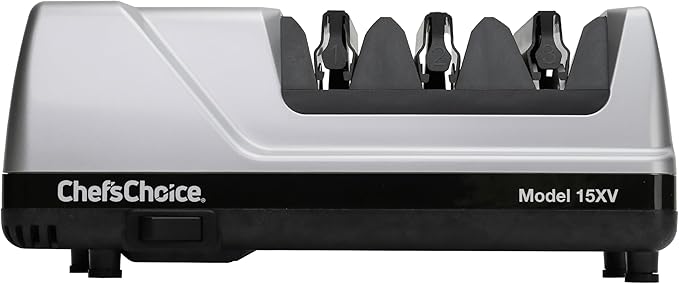 Chef’sChoice 15XV EdgeSelect Professional Electric Knife Sharpener with 100-Percent Diamond Abrasives and Precision Angle Guides for Straight Edge and Serrated Knives, 3-Stage, Gray - Image 5