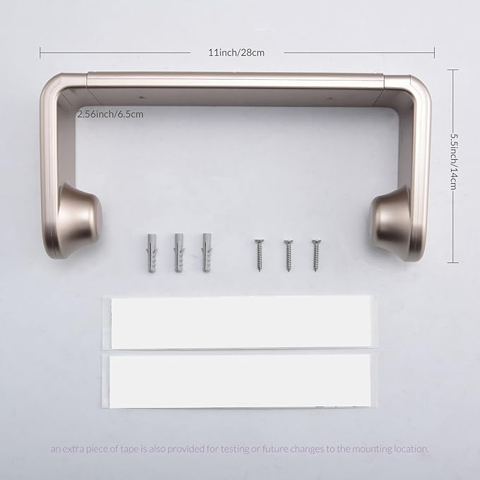 simpletome Paper Towel Holder ONE Hand Tear Adaptive Tension Arm Adjustable Length 9.4-11inch/24-28cm (Titanium Gold) - Image 6