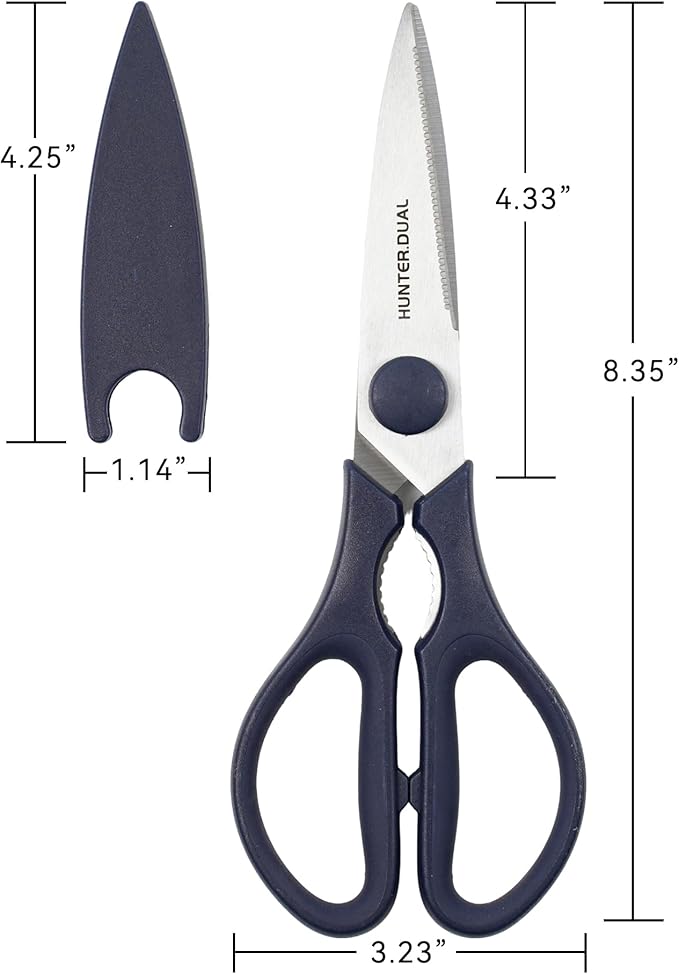 Kitchen Scissors for Food, HUNTER.DUAL Heavy Duty Come Apart Poultry Shears for Cooking, All Purpose for Cutting Chicken, Meat, Fish & Vegetables (Blue, 8.35 Inch) - Image 5