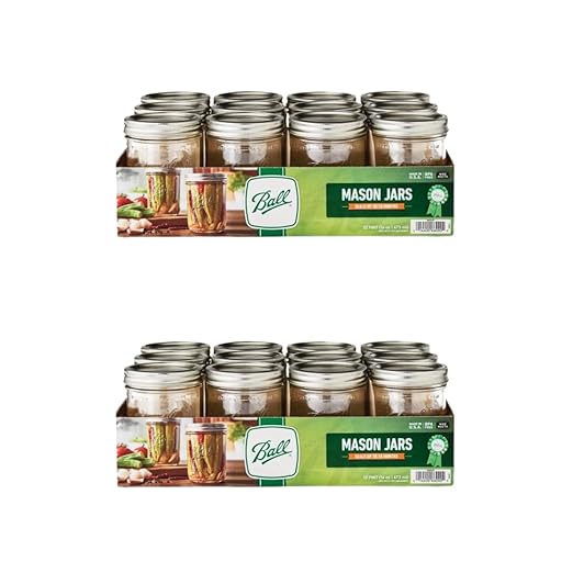 Ball Glass Mason Jars Regular Mouth 16oz (Pack of 24) with Lids and Bands, Used for Canning, Pickling, Juice, Jam, Jelly by BallJar