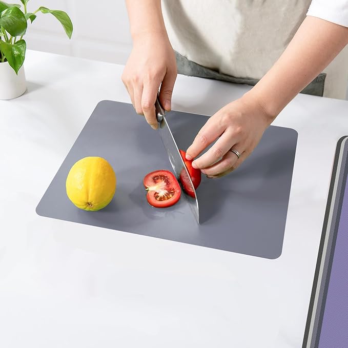 WK Small Flexible Plastic Cutting Boards for Kitchen Set of 3, Non Slip Cutting Mats for Meat, Mini Cutting Board Mats, BPA Free, Dishwasher Safe, 7.3x11.5" - Image 7