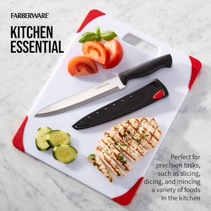 Farberware Edgekeeper Slicing Knife with Self-Sharpening Blade Cover, 8 Inch, Black - Image 7