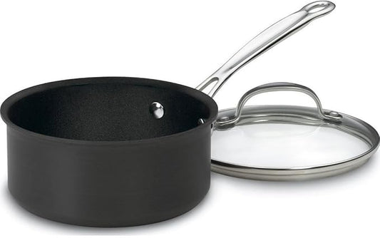 Cuisinart Chef's Classic Nonstick Hard-Anodized 1.5-Quart Saucepan with Lid, Black by Cuisinart