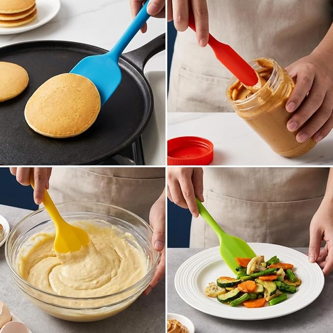 5PCS Silicone Rubber Spatula Set, VITUER Food Grade BPA-Free Spatulas for kitchen Use, Heat Resistant Spatula for Cooking & Baking, Dishwasher Safe - Image 4