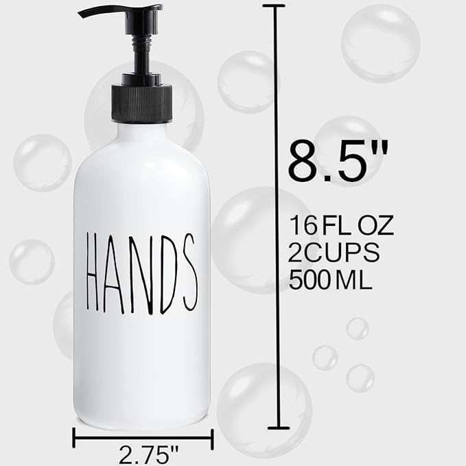 MOMEEMO Soap Dispenser Set 2 Pack, Contains Dish and Hand Soap Dispenser. (White)