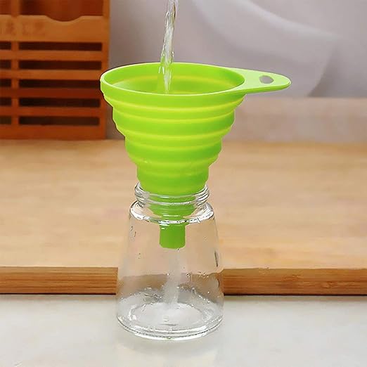 Funnels for Kitchen Use, Food Grade Silicone Collapsible Kitchen Funnel (Green) - Image 5