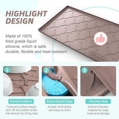 SIKADEER 25" x 19" Under Sink Mat Waterproof, Silicone Mat Kitchen Drawer Shelf and Cabinet Liner, Sink Protector for Kitchen Organizers and Storage, Boot Tray Pet Food Mats - Image 5