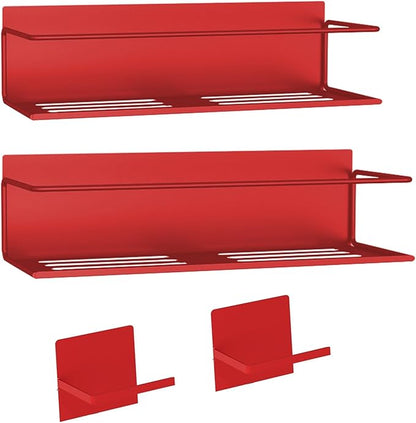 Magnetic Spice Rack For Refrigerator, Space Saving Magnetic Shelf For Fridge Red 2 Pack With Magnetic Paper Towel Holder - Image 7