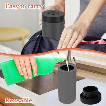 Silicone Dishwashing Soap Dispenser, Dish Soap Squeeze Bottle Silicone Divided Bottle for Kitchen and Bathroom(Color:Grey)