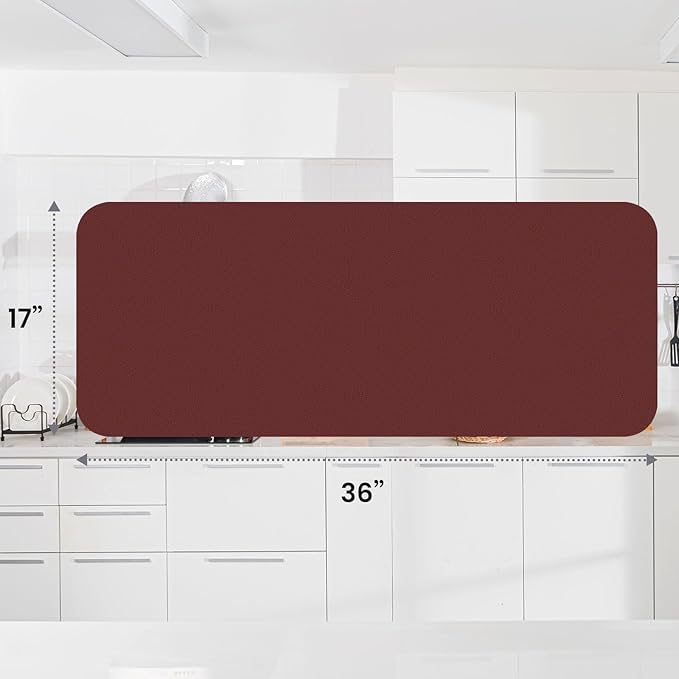 WISELIFE Dish Drying Mat Super Absorbent Drying Mat Large Dish Drying Mats for Kitchen Counter Easy Clean Dish Mat Kitchen Drying Mat18"x 36" Classic Red - Image 3