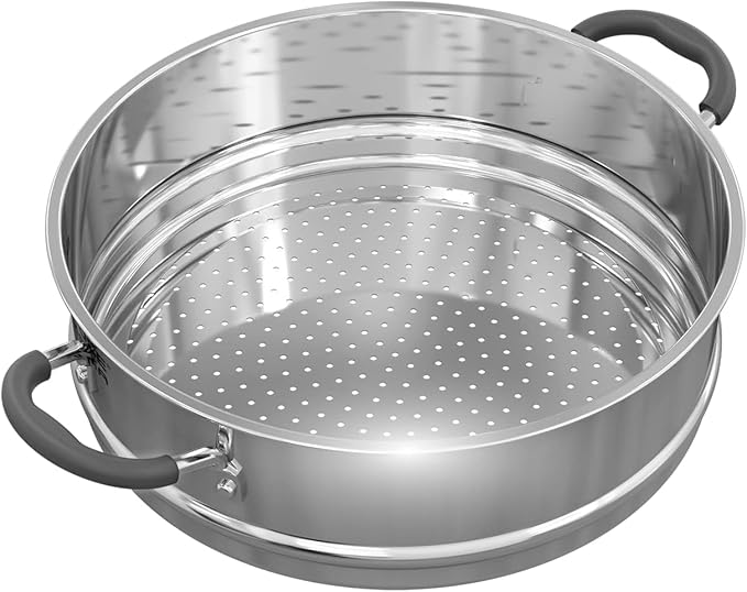 Sunhouse – 18/10 Stainless Steel Steamer Insert Pans Stainless Steel Stackable Food Steamer Insert Pot In Pot For Dumplings Bun Vegetables
