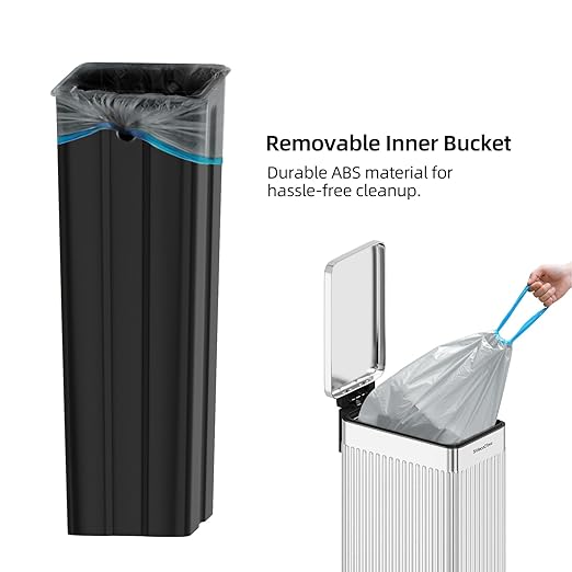 Soft-Close Trash Can with lid，8 Gallon/30L Anti-Fingerprint Stainless Steel Garbage Can with Foot Pedal for Kitchen - Image 6