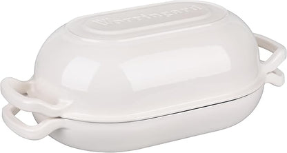VORRINGARD Enameled Cast Iron Sourdough Bread Oven, Dutch Oven, Loaf Cast Iron Bread Pan for Homemade Bread Baking, Meatloaf Pan with Lid, 5QT, White - Image 9
