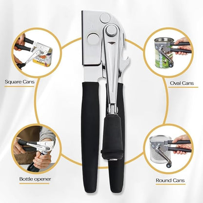 Manual Can Opener,Easy-Grip Hand Crank Can Opener for Seniors & Arthritis - Ergonomic Manual Opener, Heavy Duty for Large Cans, Safe & Comfortable Use at Home or Restaurant - Image 6