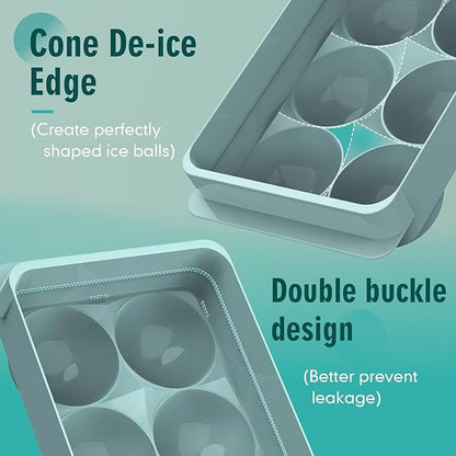 WIBIMEN Large Ice Cube Molds, Big Round Whiskey Ice Cube Trays for Freezer, Easy to Fill & Release, Whiskey Bourbon Cocktail(1.9In*6 Balls- Blue/1 Pack) - Image 6