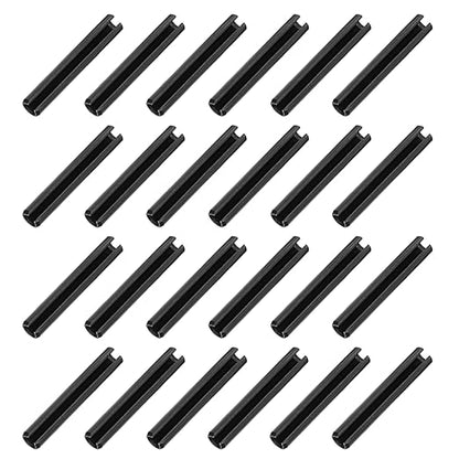 MECCANIXITY 25Pcs Slotted Split Roll Pins 3/10 Inch(8mm) Dia. 2 Inch(50mm) Length 65Mn Steel Spring Tension Expansion Dowels for Secure Fastening, Black