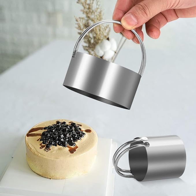 5 Pieces Cookie Cutters Round Cutters Stainless Steel Biscuit Cutter with Handle in Graduated Sizes Round Shape Molds - Image 5