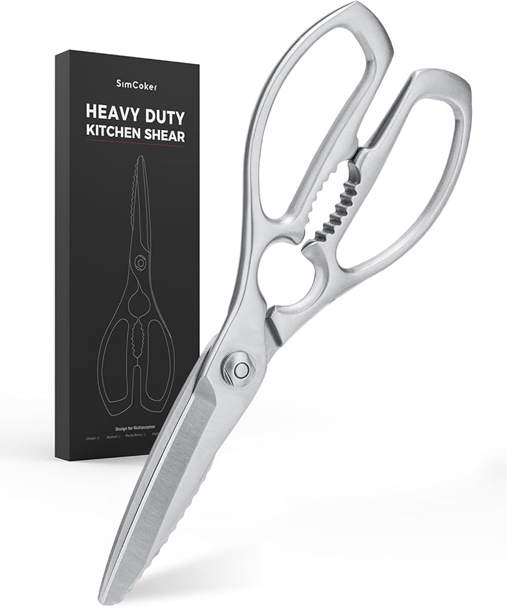 Kitchen Scissors, Forged Stainless Steel Heavy Duty Kitchen Shears, Dishwasher Safe Cooking Scissors for Meat, Poultry & Vegetables by SimCoker