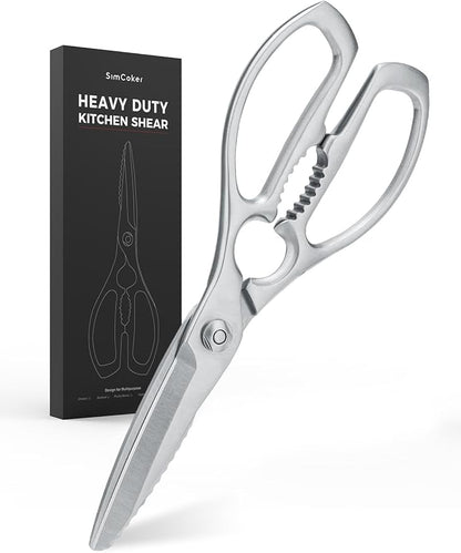 Kitchen Scissors, Forged Stainless Steel Heavy Duty Kitchen Shears, Dishwasher Safe Cooking Scissors for Meat, Poultry & Vegetables by SimCoker