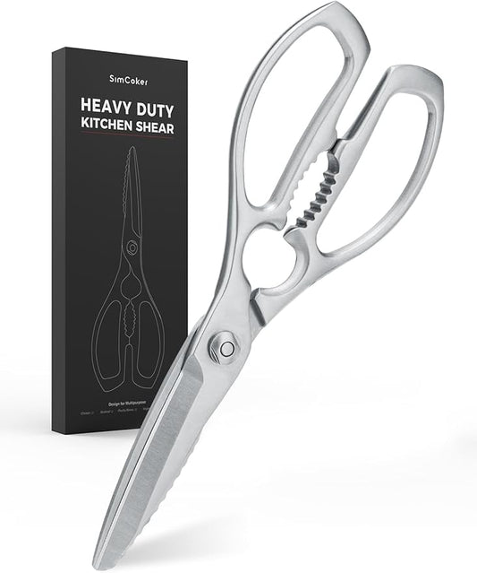 Kitchen Scissors, Forged Stainless Steel Heavy Duty Kitchen Shears, Dishwasher Safe Cooking Scissors for Meat, Poultry & Vegetables by SimCoker