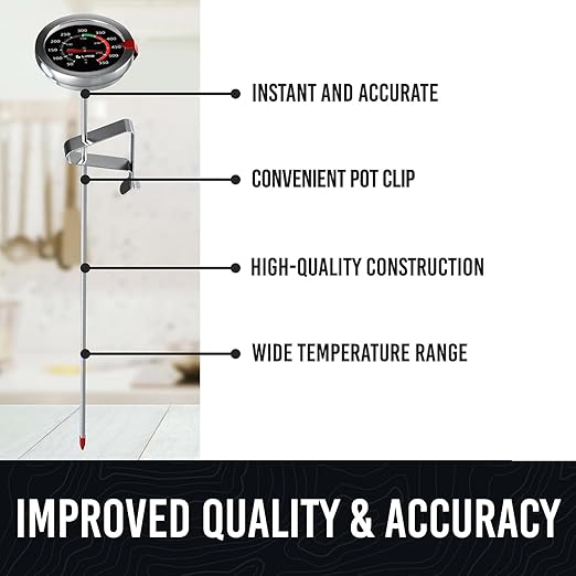 Craft911 Candy Thermometer with Pot Clip - Deep Fry Oil Thermometer for Frying and Candle Making (Black) - Image 2