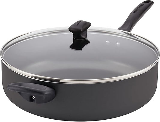 Farberware Dishwasher Safe Nonstick Jumbo Cooker/Saute Pan with Helper Handle - 6 Quart, Black by Farberware