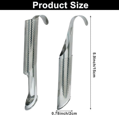 Waziaqoc 2 PCS Stainless Steel Tea Diffuser, Extra Fine Mesh Tea Strainer for Loose Tea, Long Handle Tea Steeper for Tea, Coffee, Seasonings, Spices