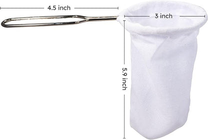 Traditional Thai Style Tea Filter Stainless Steel Size 3 Inches Friendly Using & Durable, Compatible with All Tea Types, Includes Coffee Strainer & Colador de Café