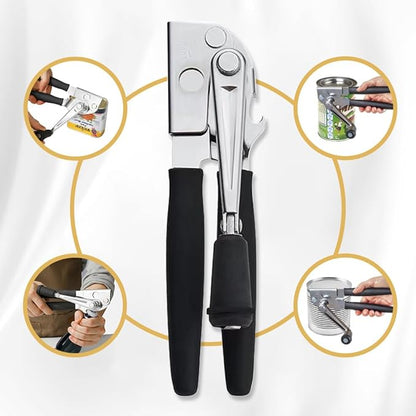 NUFR Crank Can Openers Manual,Heavy Duty Commercial Can Opener with Rubber-coated Long Handles - Image 3