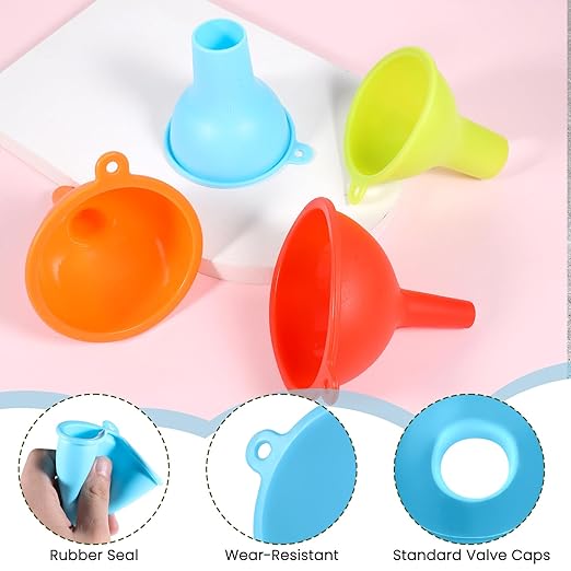 4 PCS Kitchen Silicone Funnel, 4 Colors Kitchen Funnel Set Wide Mouth Funnels for Filling Bottles Small Canning Funnels for Daily Cooking and Water Liquid Oil or Powder Transfer - Image 3