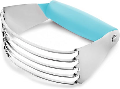 Zulay Kitchen Dough Blender Top Professional - Stainless Steel Pastry Cutter, Heavy Duty Dough Cutter With Blades, Pastry Blender And Butter Cutter - Pastry Cutter For Baking (Blue) by ZulayKitchen