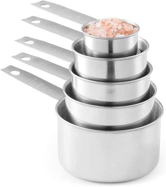 Stainless Steel Measuring Cups, Laxinis world 5 Piece Stackable Measuring Set (1) by Laxinis+World