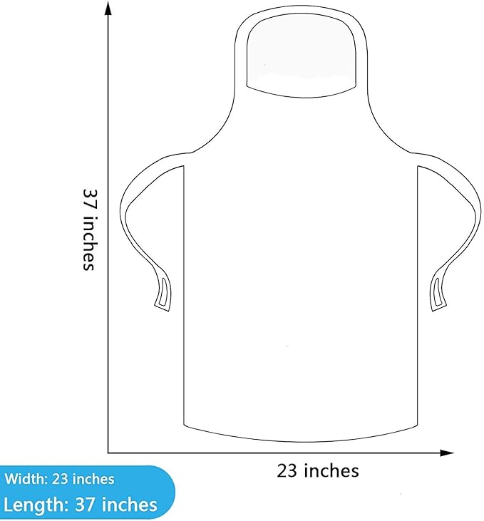 JIAKAI 23 x 37 inches Clear Polyethylene Waterproof Disposable Aprons For Cooking, Serving, Painting or Dish-Washing-100pcs