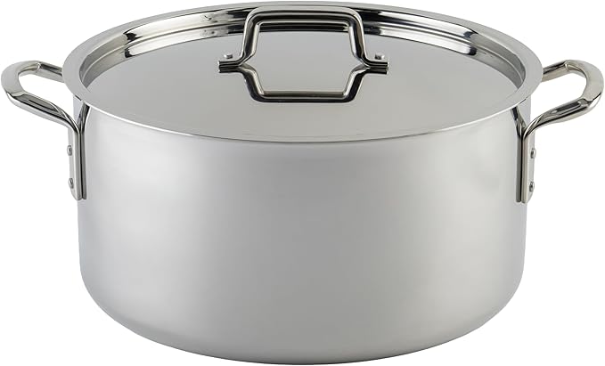 WINCO Tri-Ply Stock Pot, 20-quart, Silver by Winco
