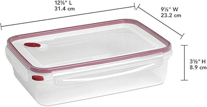 Sterilite Ultra-Seal 16 Cup Rectangle, Airtight Food Storage Container, Latching Lid, Microwave and Dishwasher Safe, Clear With Blue Gasket, 1-Pack
