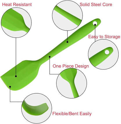 Silicone Spatulas, 11 inch Rubber Spatula Heat Resistant Seamless One Piece Design Non-Stick Flexible Scrapers Baking Mixing Tool (4 Piece) - Image 5