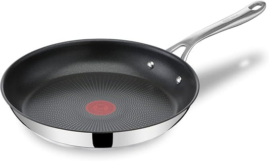 T-Fal x Jamie Oliver Nonstick Coated Stainless Steel Pan 11-Inch, Induction Compatible, Oven Safe up to 500°F, Chef's Stainless Steel Skillet, Frying Pan, Silver by T-falbrand