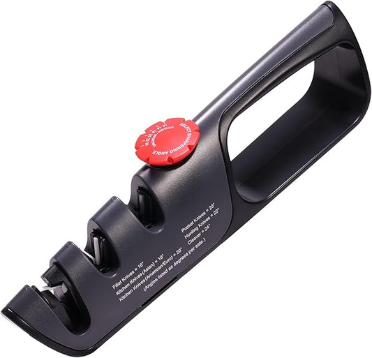 USELUCK Knife Sharpener, 6 Adjustable Sharpening Angles, Diamond-Coated Ceramic Stones for Kitchen, Professional & Pocket Knives - Coarse & Fine
