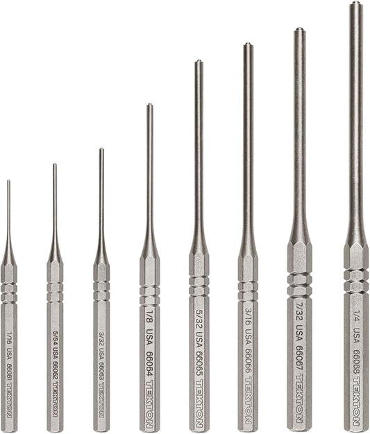 TEKTON Roll Pin Punch Set, 8-Piece (1/16-1/4 in.) | PNC93001 | Made in USA