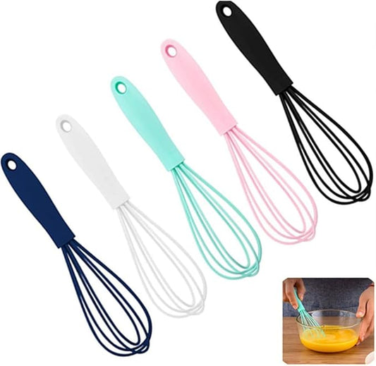 Silicone Whisk 5 Pcs Colorful Kitchen Mini Silicone Whisks,Whisk Set Egg Beater for Blending Whisking Beating Stirring Cooking Baking by LAPXSNZD